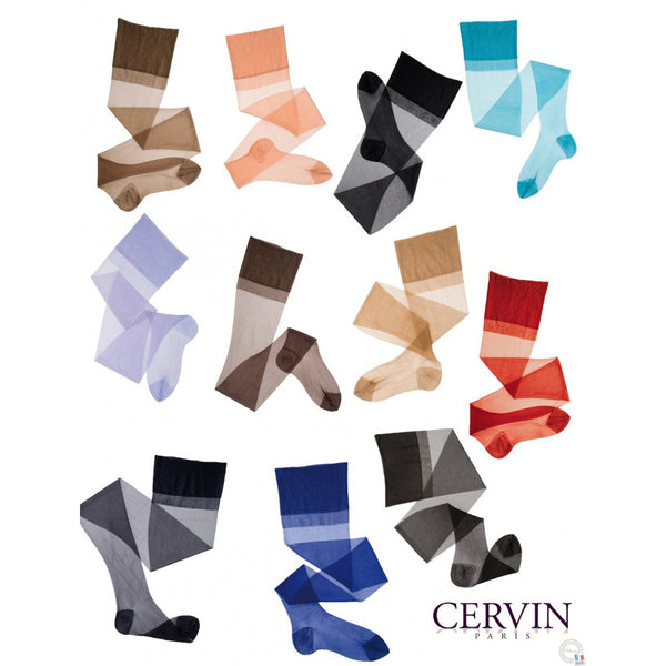 Pravé nylonky Cervin Paris Capri 15 Dn - černá/tělová/modrá/blush/lilas,červená