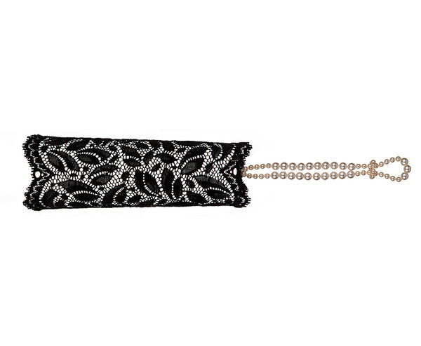 Bracli originální perlová rukavička - krajka černá