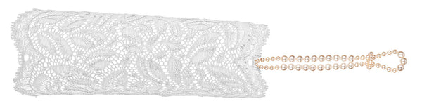 Bracli originální perlová rukavička - krajka bílá
