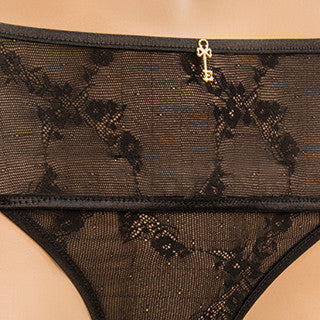 Naked Lace String Panty kalhotky - černé A2
