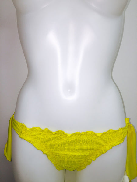 La Beach Guipure - Bikini kalhotky na zavazování žlutá